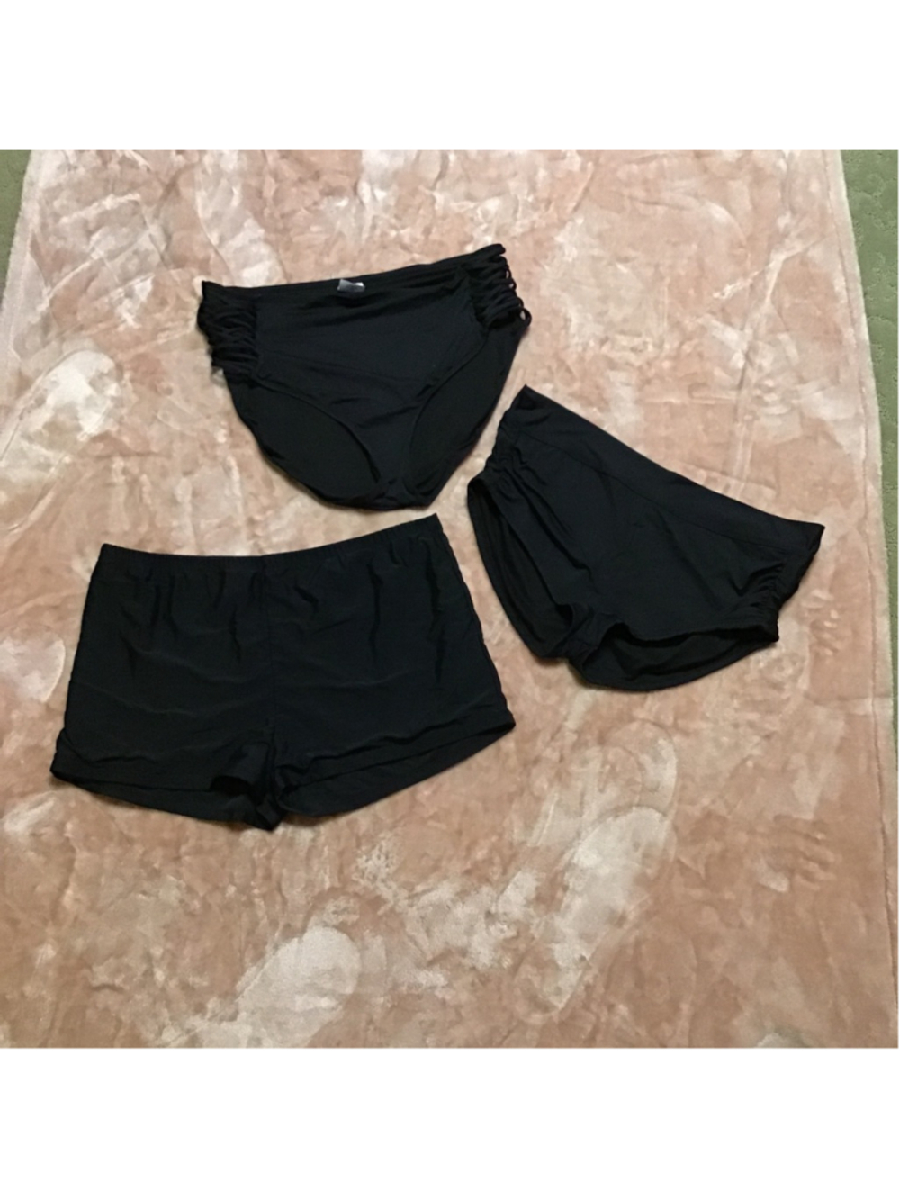 3 Swim Bottoms Wave Zone Kona Sol Black Swim Bottoms 3X XL 22w